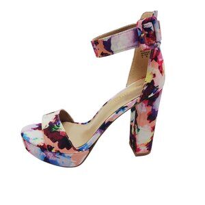 Dream Pairs Womens Floral High-Heel Sandals Size 8  Adjustable Ankle Strap